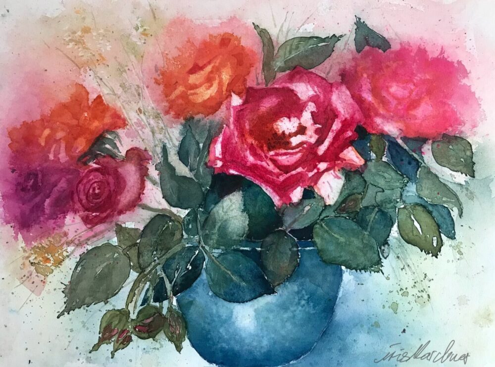 Rosen im Licht • Aquarell auf Papier • 32 x 48 cm • 2021