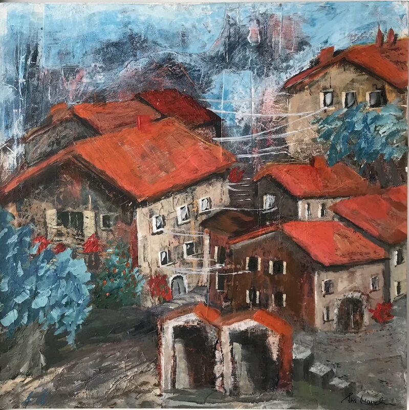 Altes Dorf • Acryl auf Holz • 30 x 30 cm • 2021