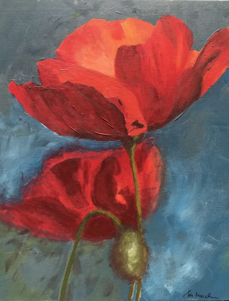 Leuchtender Mohn • Acryl auf Leinwand • 40 x 50 cm • 2021
