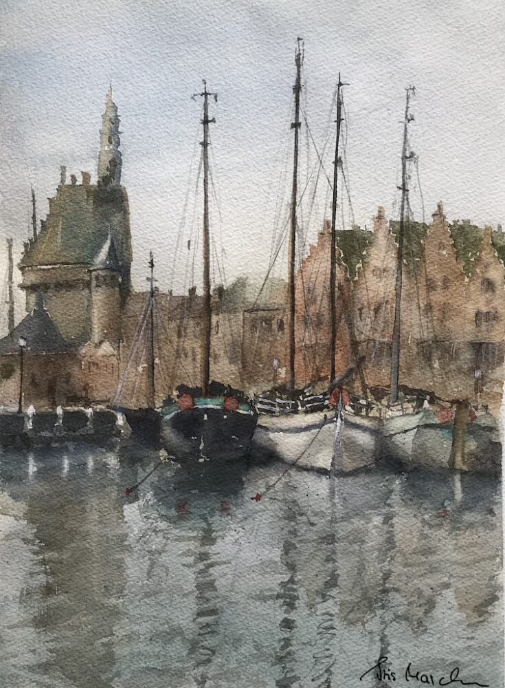 Hafen von Horn • Aquarell auf Papier • 27 x 37 cm • 2022