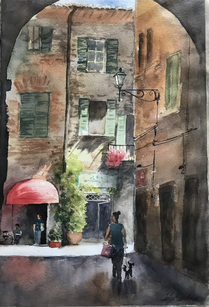 Städtchen in Italien • Aquarell auf Papier • 38 x 56 cm • 2022