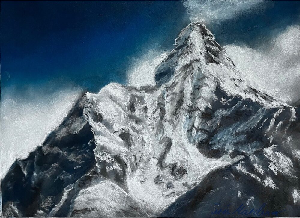 Ama Dablam • Pastellkreide auf Papier • 21 x 28 cm • 2024